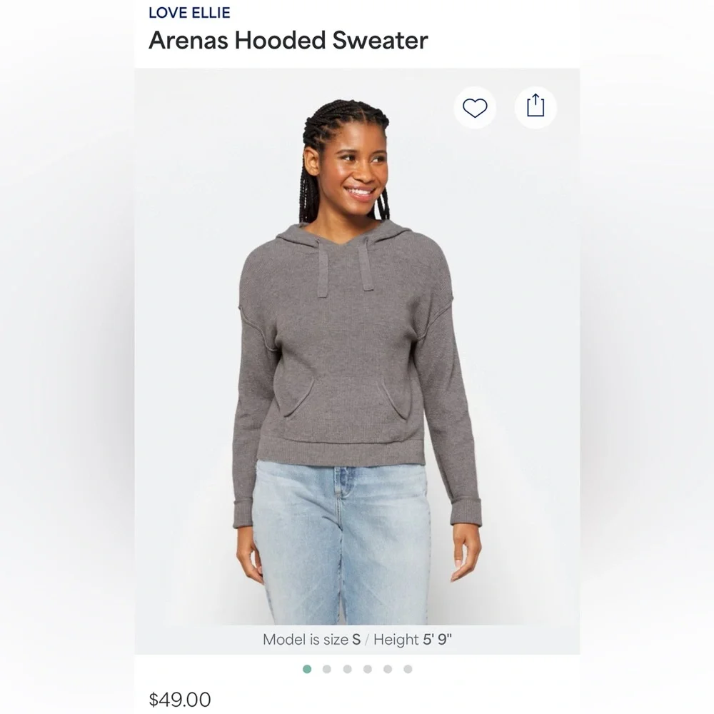 Love Ellie | Grey Hooded Sweater | Size Small - Picture 2 of 11